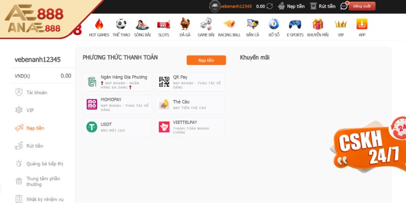 Thưởng hấp dẫn dành cho người chơi tại chuyên trang
